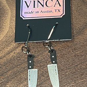 Vinca Tiny Chef's Knife Earrings